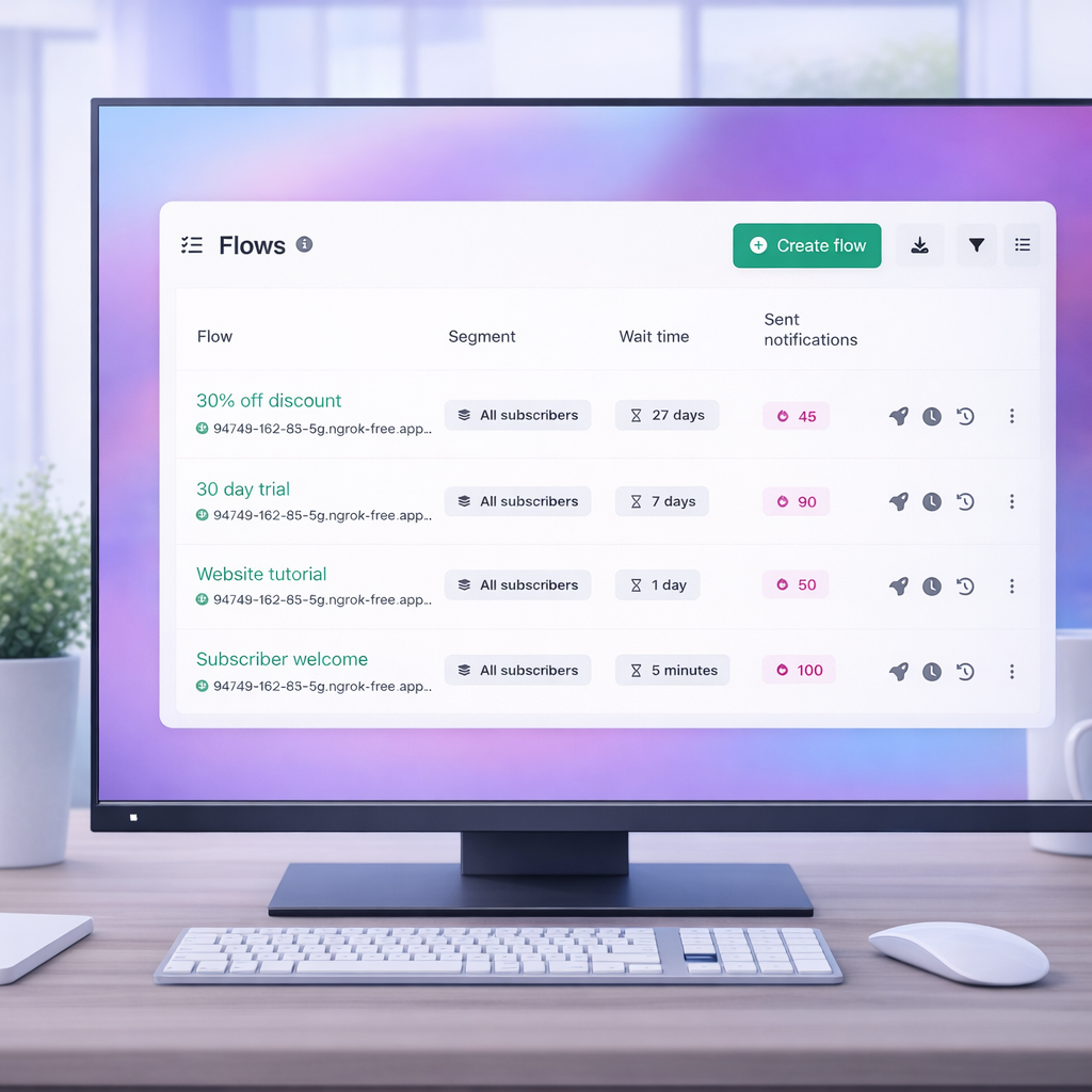 Screenshot der App-Fluss-Management-Seite